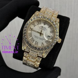 رولکس نگینی طلایی صفحه سفید