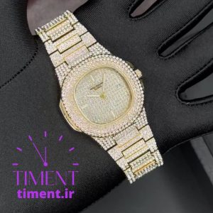 ساعت پتک فیلیپ فول نگین دار طلایی صفحه نگینی
